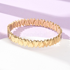Bracciale rigido a cerniera aperto a forma di cuore in acciaio inossidabile 304 per San Valentino&nbsp;SA-CBA7A40-07G