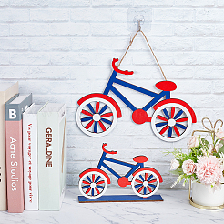 2 pièce 2 styles de décorations et pendentifs pour la maison en buis pour vélo du jour de l'indépendance&nbsp;DIY-GA0004-87