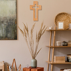 Décoration murale croix en bois&nbsp;AJEW-WH0270-135A