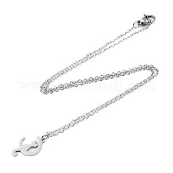 Collane con ciondolo a forma di gattino in acciaio inossidabile 201 anti-ossidazione&nbsp;NJEW-S105-JN588-40-1