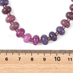 Collane da donna con perline rondelle in giada bianca naturale tinte sfumate e perline di vetro.&nbsp;NJEW-JN06594-01