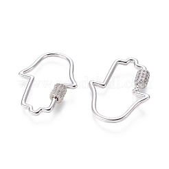 Messing Micro Pave Zirkonia Schraube Karabiner Schloss Charms&nbsp;ZIRC-I031-13P