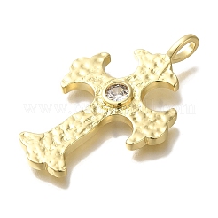 Kreuzgestell aus Messing mit klaren Zirkonia-Anhängern&nbsp;KK-U019-30G