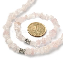 Collier de perles en quartz rose naturel et bracelet extensible&nbsp;SJEW-JS01281-02