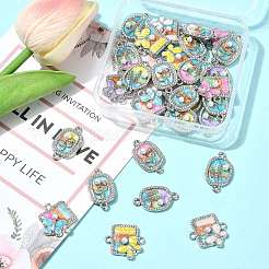 30 stücke 3 arten legierung kristall strass und abs imitation perle stecker charms&nbsp;ENAM-FS0003-71P