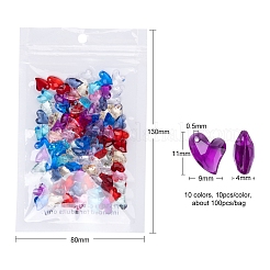 100 Stück 10 Farben transparente Acryl-Anhänger&nbsp;MACR-YW0001-63