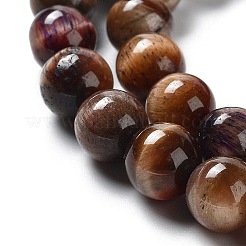 Brins de perles naturelles en œil de tigre arc-en-ciel&nbsp;G-NH0002-A01-B05
