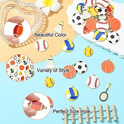 40 pendentif en alliage émaillé avec 8 styles de ballon de sport&nbsp;ENAM-CJ0006-82