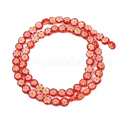 Piatti fili di perline di vetro millefiori tondo mano&nbsp;LK-P010-02