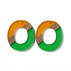 Pendentifs en résine transparente et bois de noyer&nbsp;RESI-M027-01B