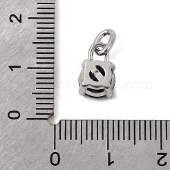 Breloques en acier inoxydable 304 sur le thème de la pierre d'anniversaire de février&nbsp;STAS-B128-60P-02
