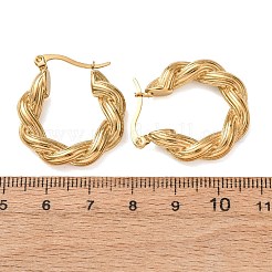 Pendientes de aro de acero inoxidable 304 con revestimiento de hierro (IP).&nbsp;EJEW-K259-05G