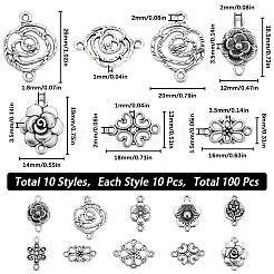 Fascini del connettore della lega di stile tibetano di 100pcs 10 stili&nbsp;FIND-SC0008-18
