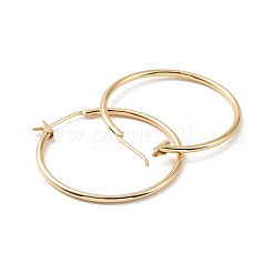 Orecchini a cerchio huggie in ottone per le donne&nbsp;EJEW-A083-02G