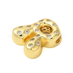 Gestell aus Messing mit Mikropflaster und klaren Zirkonia-Anhängern&nbsp;KK-C067-11G-R