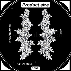 Appliques de fleurs en strass acrylique&nbsp;PATC-WH0005-47