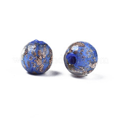 Perles vernissées de sable d'or manuelles &nbsp;LAMP-T016-10B