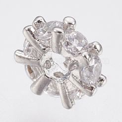 Perline zirconi micro pave  in ottone&nbsp;ZIRC-F083-101-RS