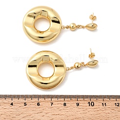 Orecchini pendenti rotondi e piatti in acciaio inossidabile 304&nbsp;EJEW-P329-08G
