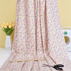 Tissu en coton imprimé de fleurs pour vêtements et loisirs créatifs&nbsp;DIY-WH0622-781F