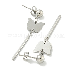 Anlaufgeschützte Ohrstecker aus 304 Edelstahl mit Schmetterlingsmotiv&nbsp;EJEW-G400-45P