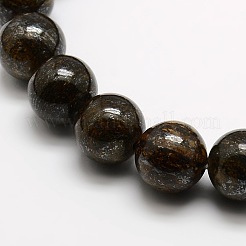 Runde natürlichen Bronzit Perlen Stränge&nbsp;G-P059C-01