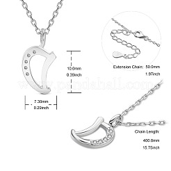 Colliers avec pendentif initial en argent sterling plaqué rhodium&nbsp;JN900A