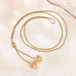 Verstellbare Lariat-Halsketten aus Edelstahl 304 mit Herzquaste für Damen&nbsp;SA-D001-03G