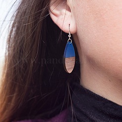 16 pièces 8 styles pendentifs en résine transparente et bois de noyer&nbsp;RESI-SZ0001-86
