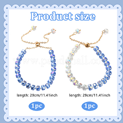 2 bracciale scorrevole con perline di vetro sfaccettato in 2 stili&nbsp;BJEW-HY0001-25B