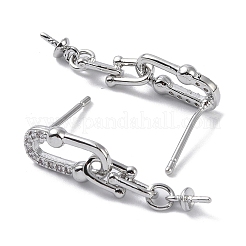 Boucles d'oreilles en laiton avec zircone cubique&nbsp;LS-KK-B087-07P