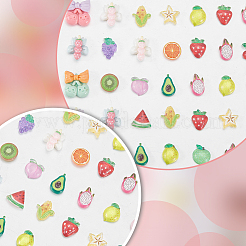 Transparente und undurchsichtige Decoden-Cabochons aus Harz im Fruchtstil&nbsp;RESI-SP0001-10