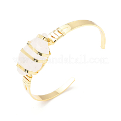 Bracciale rigido con perline occhio di cavallo in cristallo di quarzo naturale&nbsp;G-D458-01G-01-RS