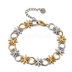 Bracelets à maillons bicolores en acier inoxydable 304 pour femmes&nbsp;BJEW-K264-09GP