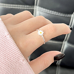 Daisy 925 Sterling Silber Emaille Manschettenringe für Damen&nbsp;FS-WG63BEB-01