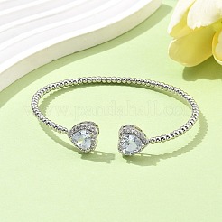Ensemble de bracelets et bagues en laiton avec micro pavé de zircones cubiques pour femmes&nbsp;SJEW-R002-05P-03