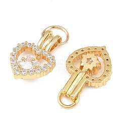 Pendenti in zirconi cubici trasparenti in micro pavè di ottone&nbsp;KK-H262-09G