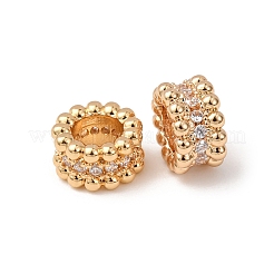 Perles européennes en laiton avec zircone cubique&nbsp;ZIRC-L105-09G