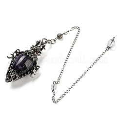 Natürliche Amethyst Pendel Pendel Anhänger&nbsp;G-H293-01AS-07