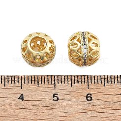 Messing Mikro ebnen Zirkonia European Beads&nbsp;KK-Q006-46G