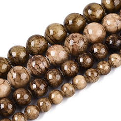 Abalorios de jade natural persa hebras&nbsp;G-A255-A02-02E