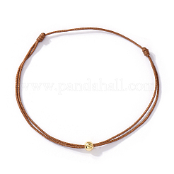 Braccialetti con sfera rotonda in ottone e cordino intrecciato in poliestere&nbsp;QR8302-2