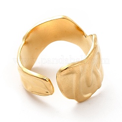 Ionenplattierung (IP) 304 Edelstahl Chevron Pfeil offener Manschettenring für Frauen&nbsp;RJEW-F131-15G