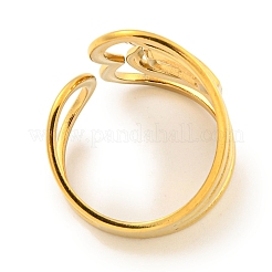 Anillos de dedo abiertos de acero inoxidable 304 con forma de corazón hueco y revestimiento iónico (IP) para mujer&nbsp;RJEW-P114-08G
