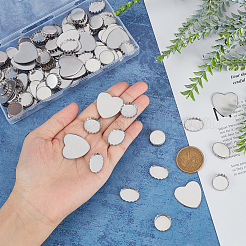120 set di 3 vassoi per cabochon in acciaio inossidabile 316&nbsp;STAS-UN0034-35
