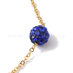 Braccialetti a maglie rotonde con strass in argilla polimerica da 6 mm&nbsp;BJEW-B082-02G