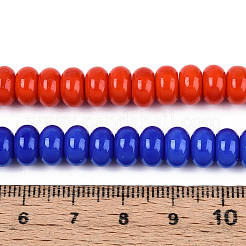 Galvanisieren undurchsichtige feste Farbe Glasperlen Stränge&nbsp;GLAA-T025-8mm-18