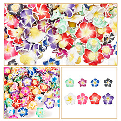80pcs 8 Arten handgemachte Polymerton 3d Blume Plumeriaperlen&nbsp;CLAY-AR0001-32
