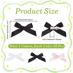 60 x Alligator-Haarspange mit Schleife in 3 Farben&nbsp;PHAR-SC0001-007