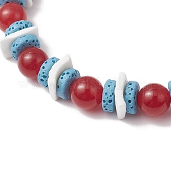 Bracelets extensibles en perles de jade malaisiennes rondes et naturelles teintées&nbsp;BJEW-JB11818-03